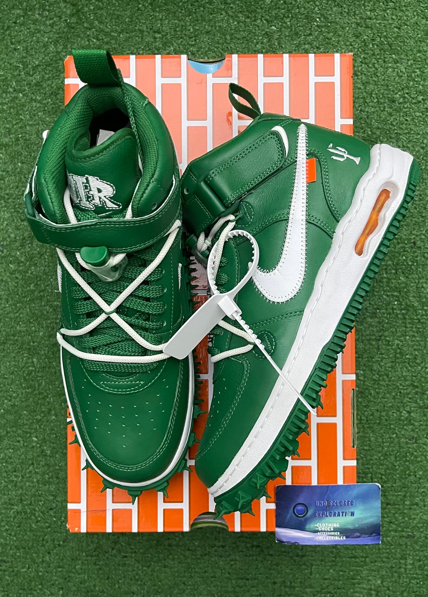 Nike Off White Air Force 1 Mid Pine Green
