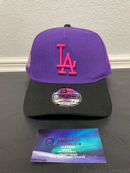 LA Los Angeles Dodgers 100 year anniversary purple and pink hat