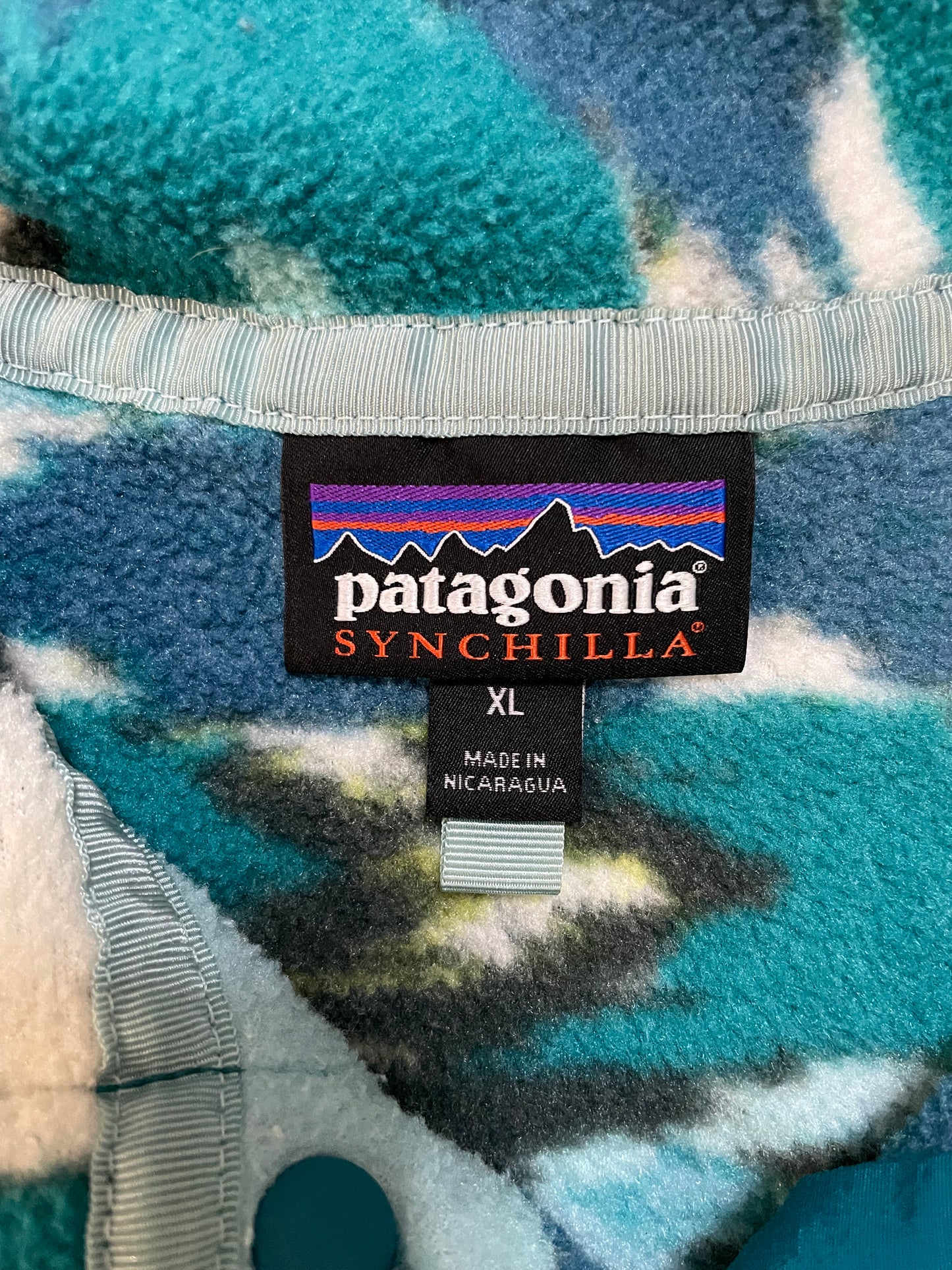 Vintage Patagonia Synchilla Fleece Trout Tales Elwha Blue blueberry fleece
