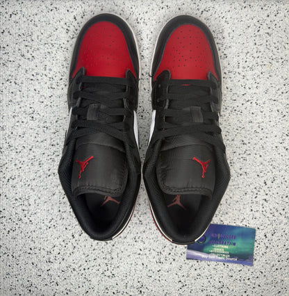 Jordan 1 Low Bred Toe 7 Youth/8.5 Women “Preowned”
