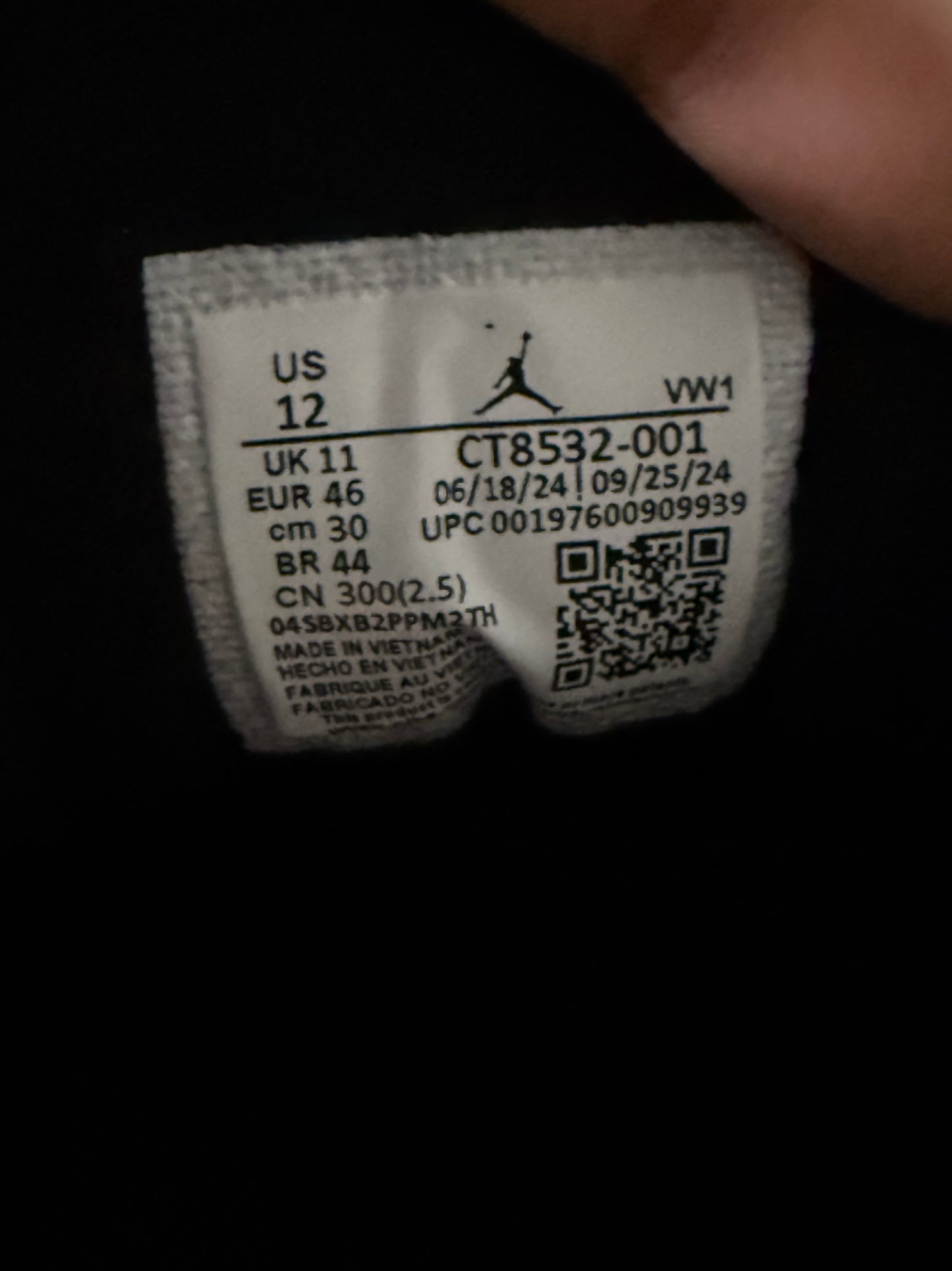 Jordan 3 Black Cat 12 Men/13.5 Women “Preowned”