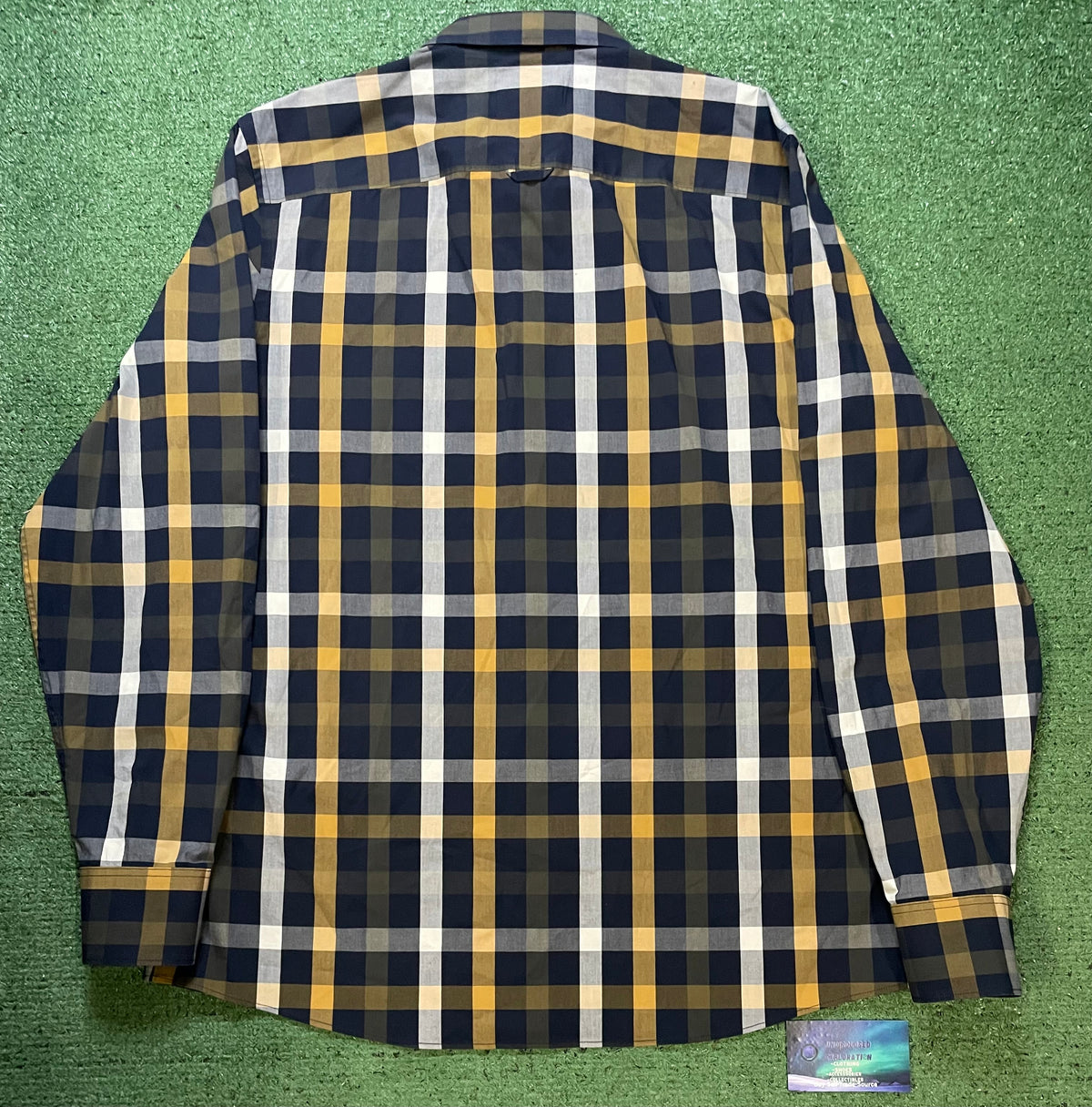 Nordstrom navy striped flannel