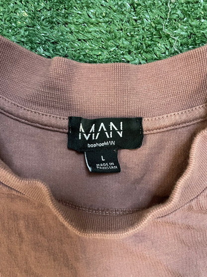 boohooMAN salmon basic tee