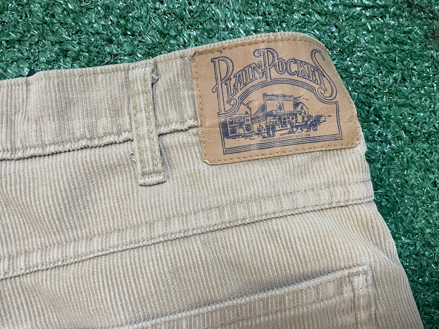 Vintage Plain Pockets corduroy pants