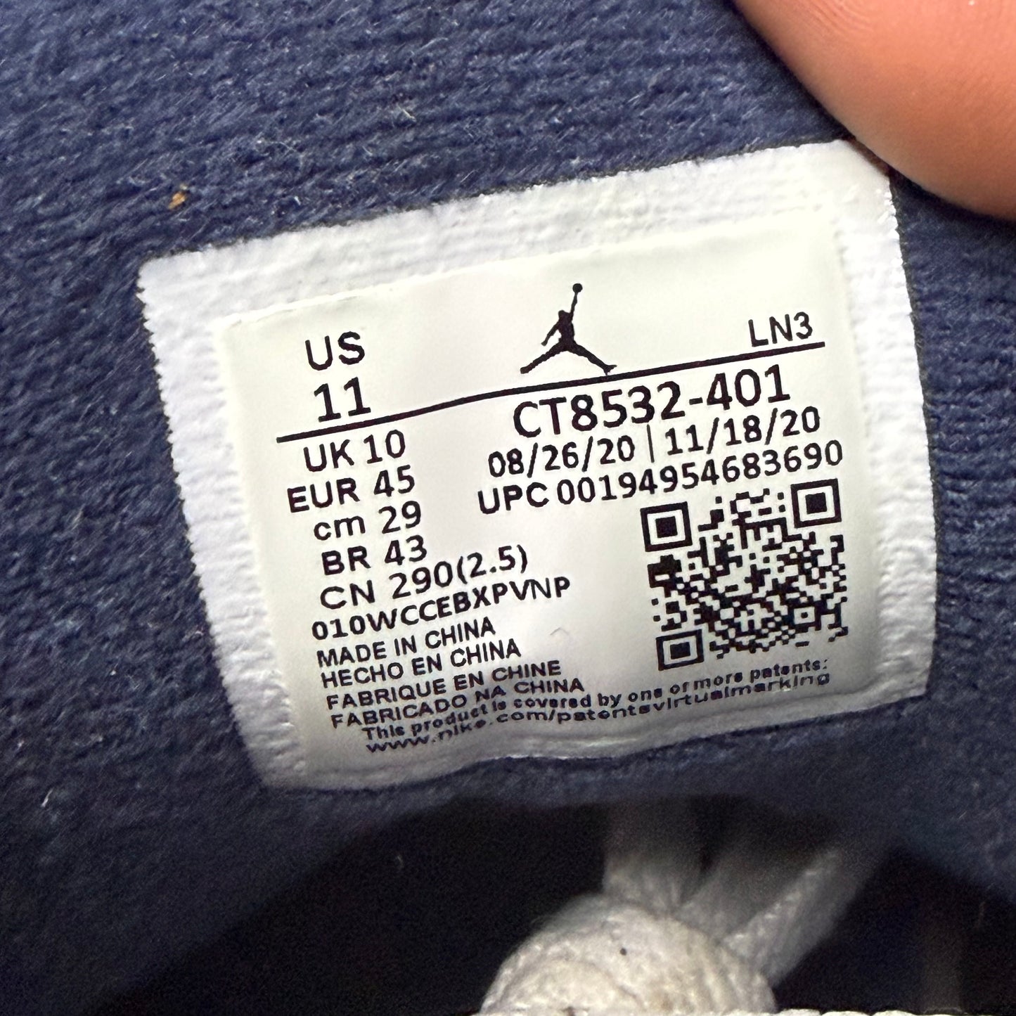 Jordan 3 Georgetown 11 Men “Preowned”