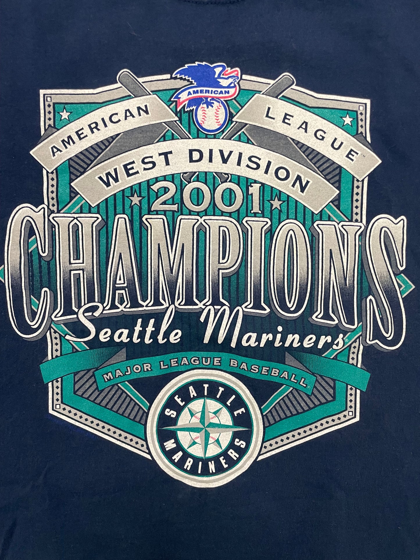 Vintage 2000s Seattle Mariners west division champions tee