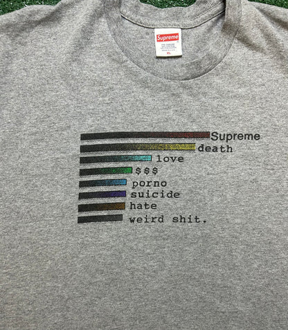 Supreme chart heather grey tee