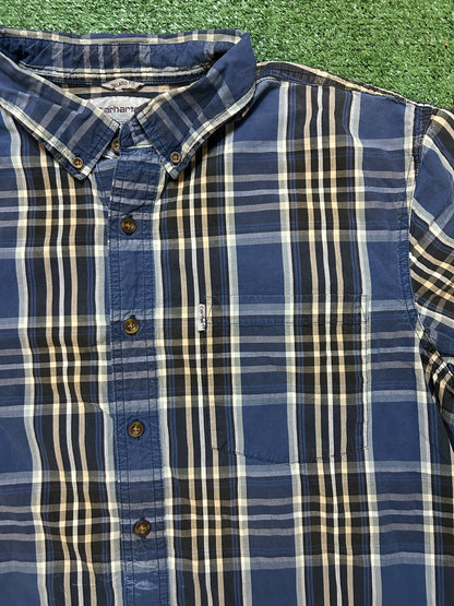 Carhartt blue short sleeve button up