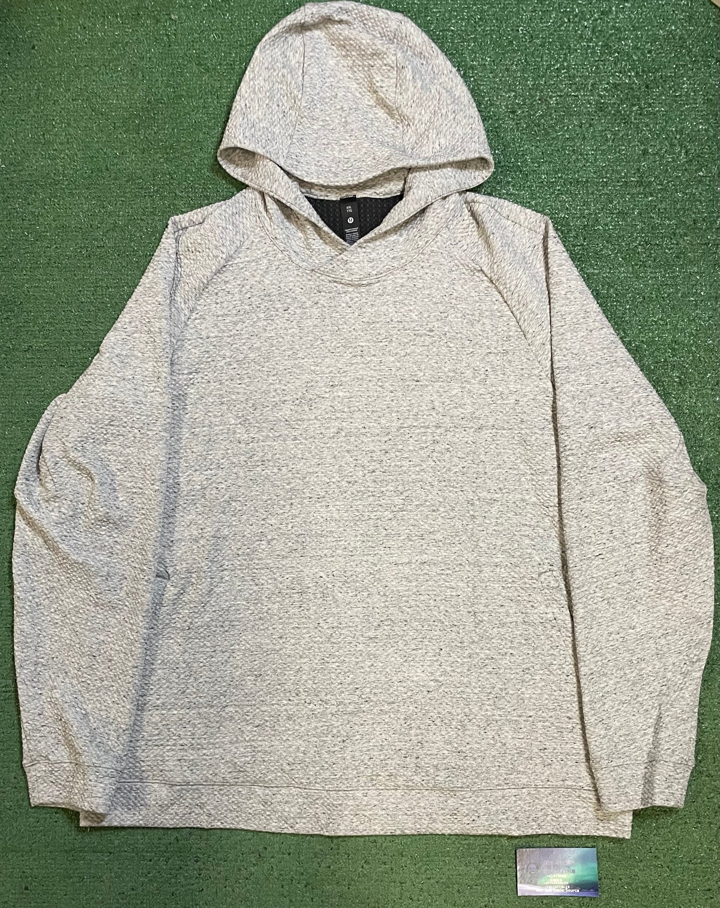 lululemon textured double knit heather light grey hoodie