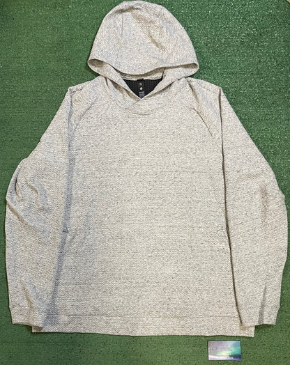 lululemon textured double knit heather light grey hoodie