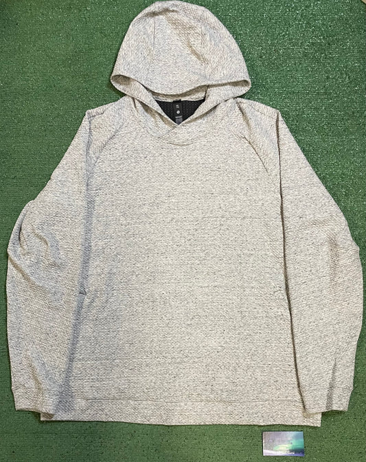lululemon textured double knit heather light grey hoodie