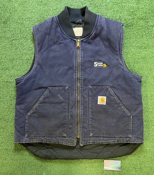 Vintage 1990s Carhartt navy blue vest