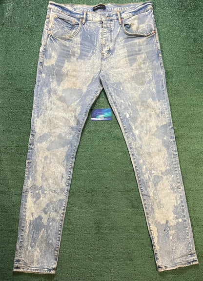 Purple Brand P005 Light Indigo Acid Bleach jeans