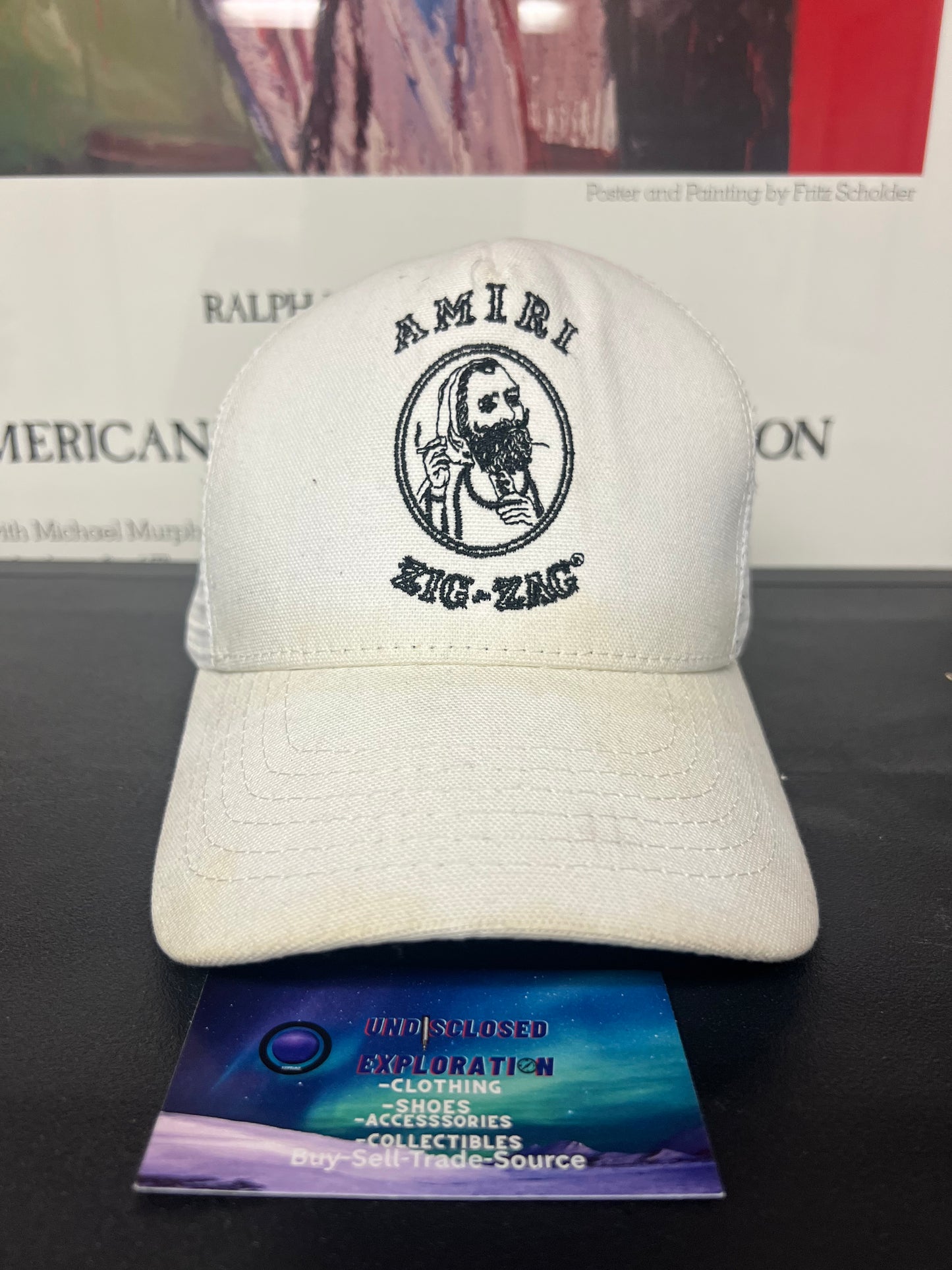 Amiri white zig zag hat