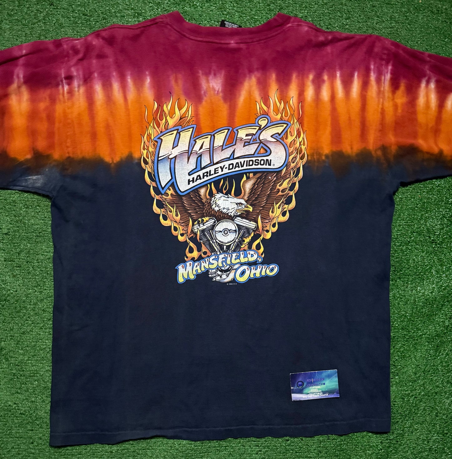 Vintage Harley Davidson Tie Dye Flame Long Sleeve