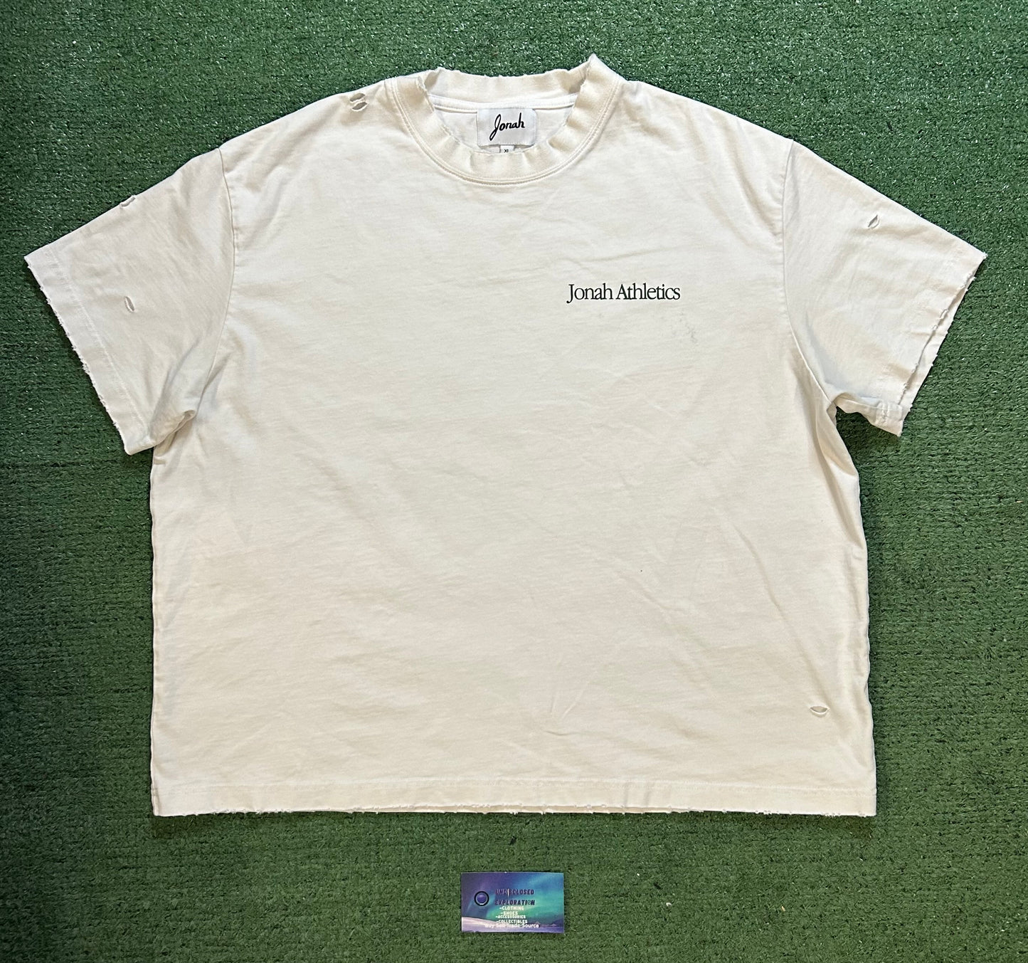 Jonah athletics stay the course white and green tee