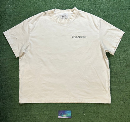 Jonah athletics stay the course white and green tee