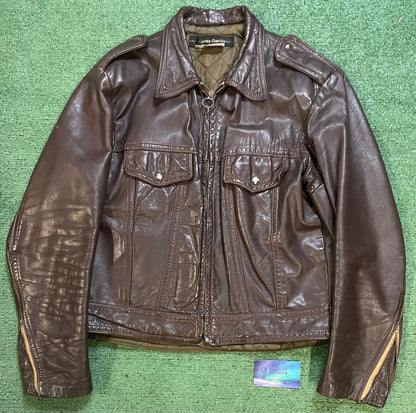 Vintage 1970s Harley Davidson amf leather brown jacket
