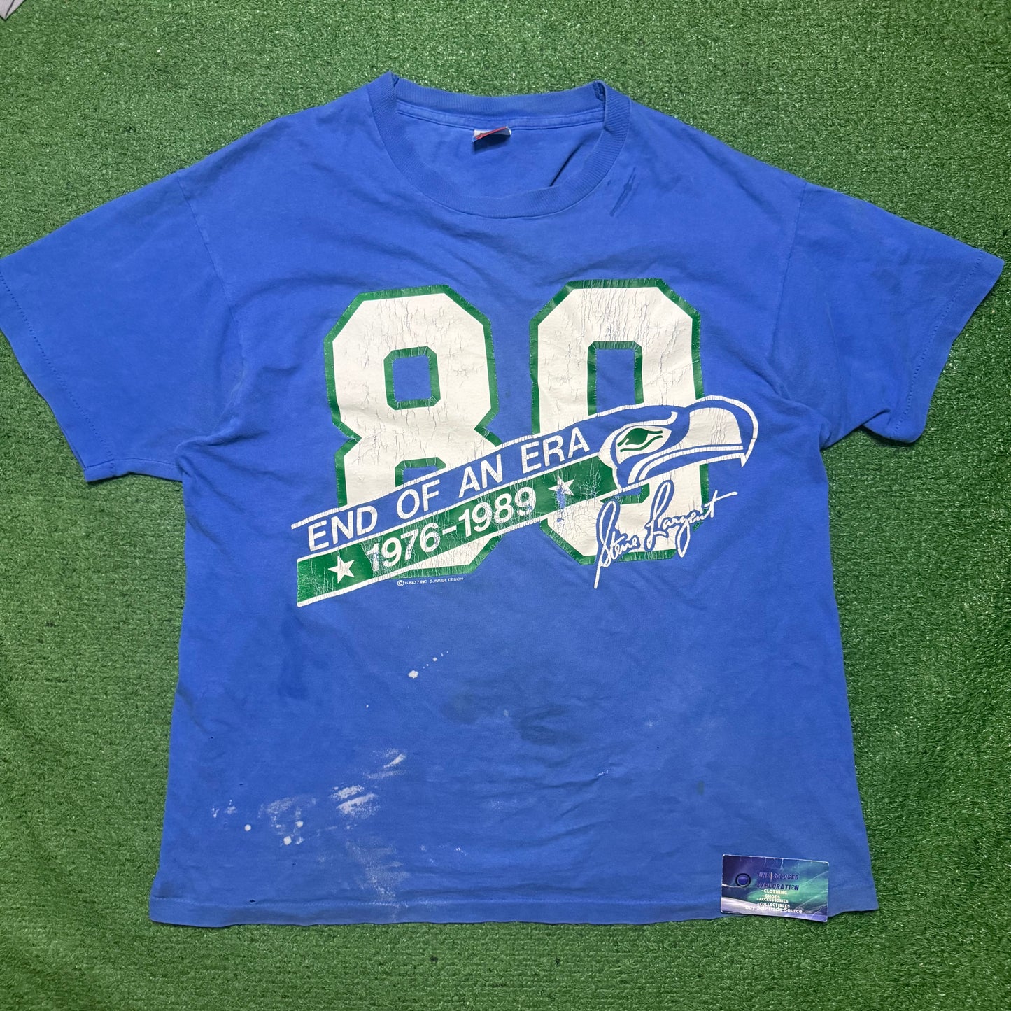 Vintage Distressed Steve Largent Seattle Seahawks Shirt