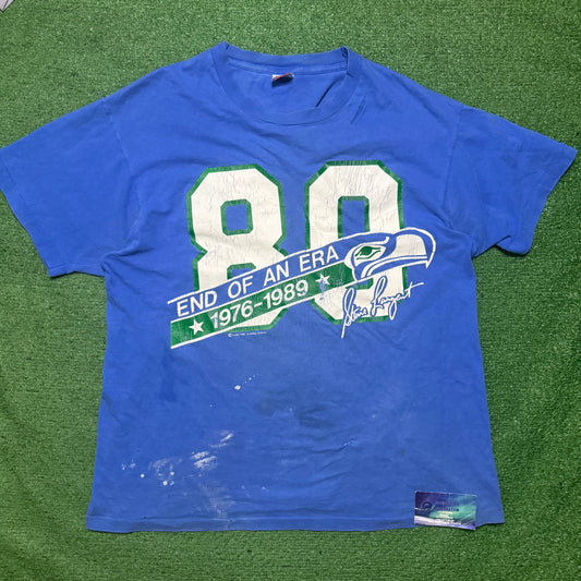 Vintage Distressed Steve Largent Seattle Seahawks Shirt
