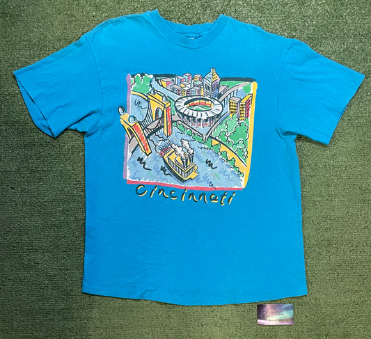 Vintage 1990s Cincinnati Art  tee