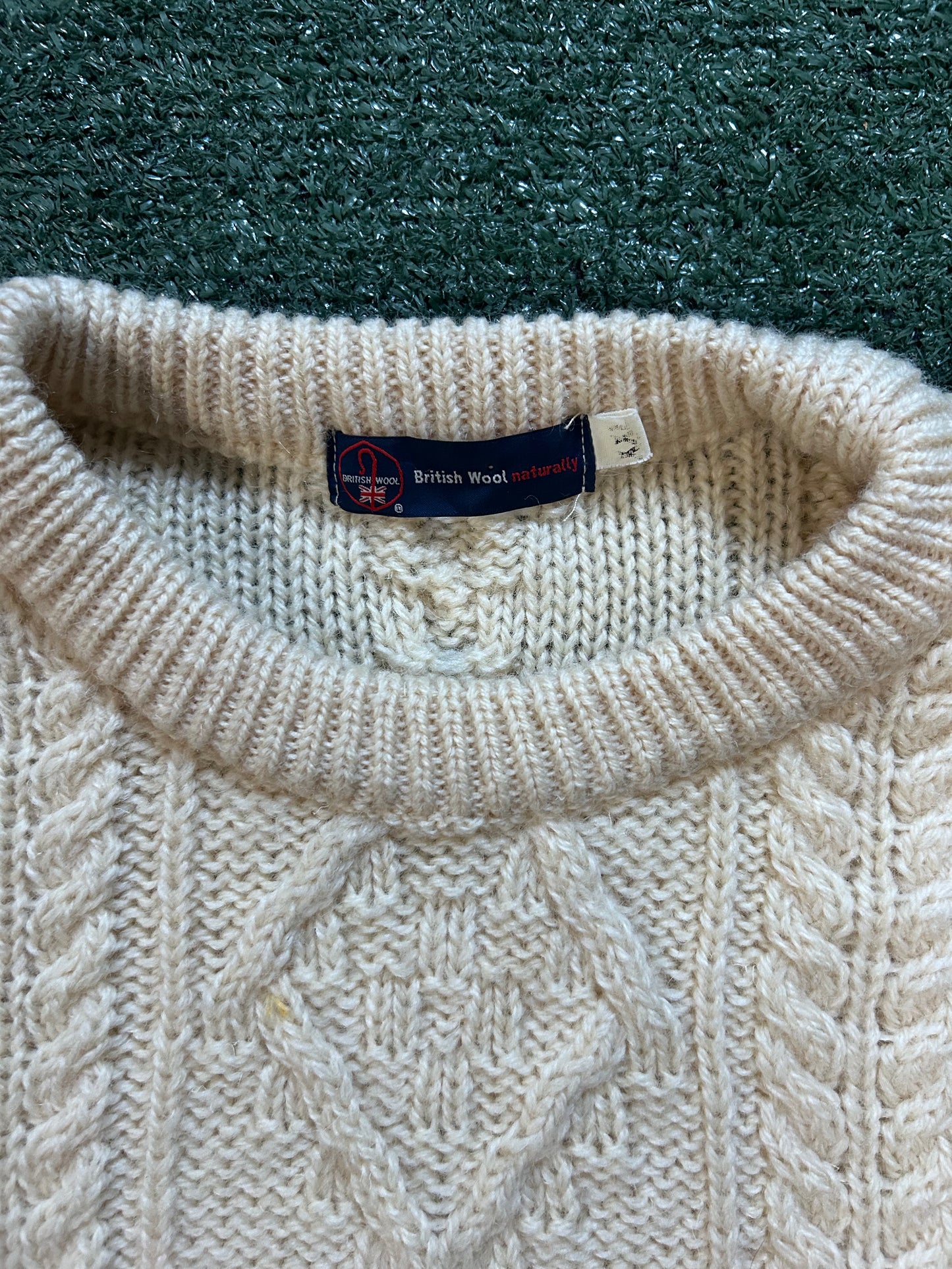 Vintage British wool naturally knit sweater