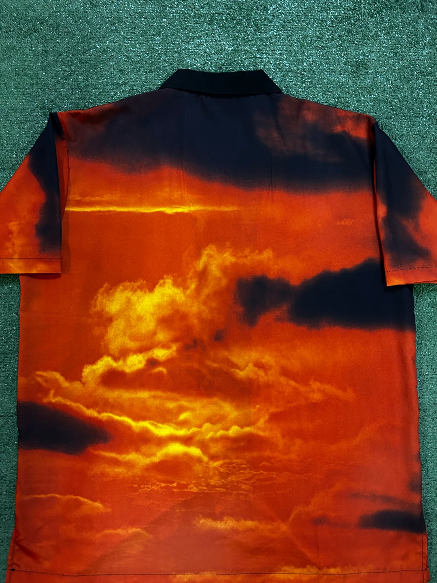 Vintage Harley Davidson eagle all over print orange button up