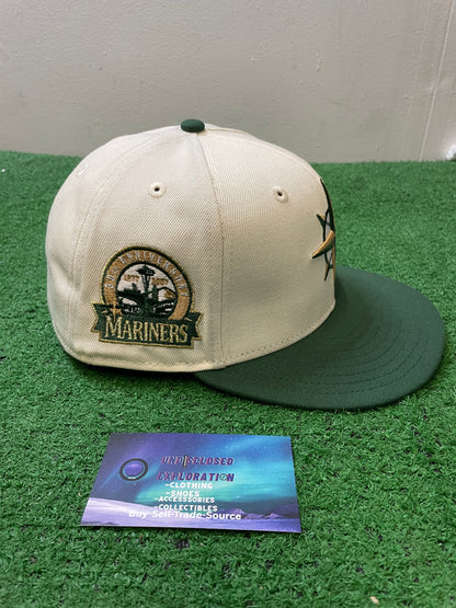 Seattle Mariners white and green 30th anniversary new era fitted hat