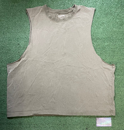 RSQ cropped olive Muscle tee
