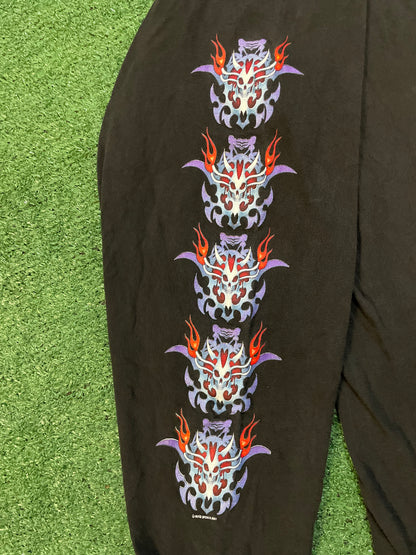 Vintage 2000s Flamming skull Daytona Beach Florida bike week longsleeve