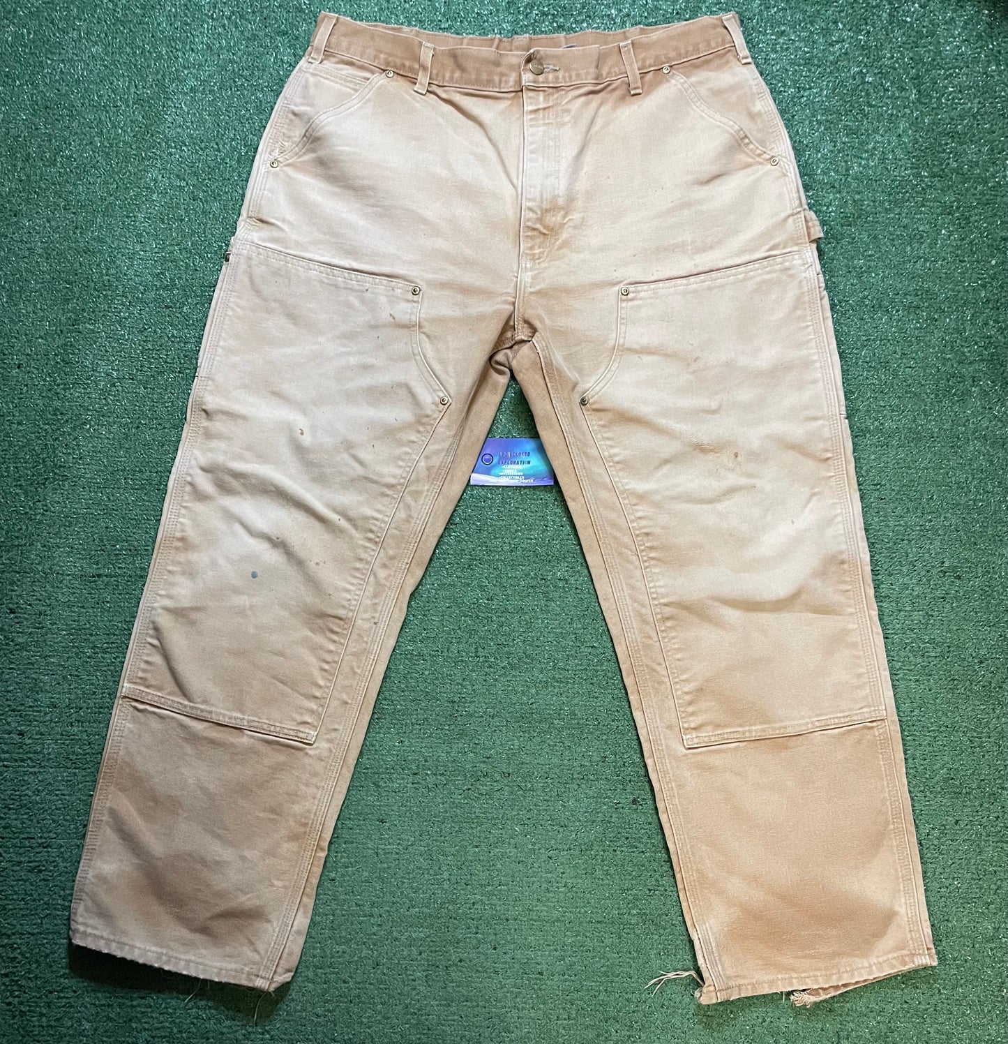 Carhartt beige distressed double knee pants