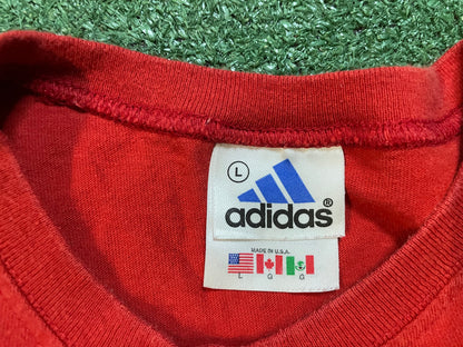 Vintage 1990s Adidas red embroidered tee