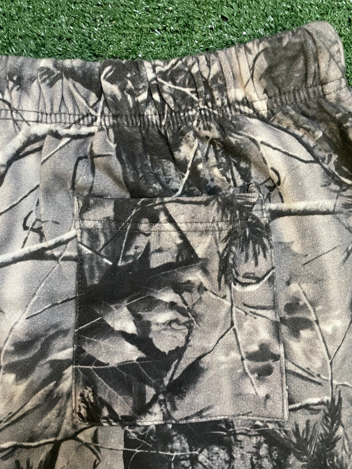 Grey camo straight leg sweatpants