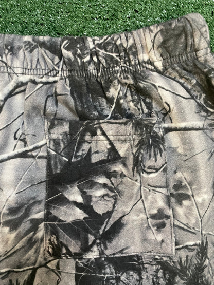 Grey camo straight leg sweatpants