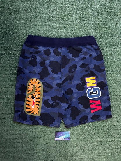 Bape Blue camo shark shorts
