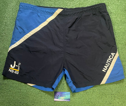 Vintage Nautica NS-83 blue and white shorts