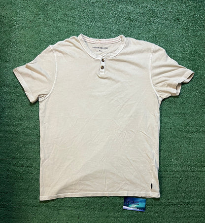 Lucky brand beige short sleeve Henley shirt