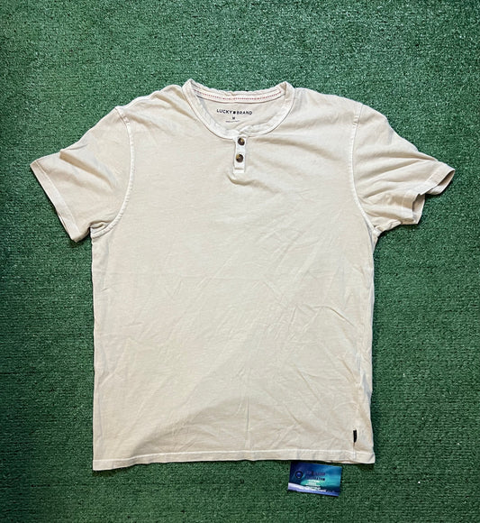 Lucky brand beige short sleeve Henley shirt