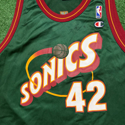 Vintage Seattle SuperSonics Vin Baker Jersey Champion