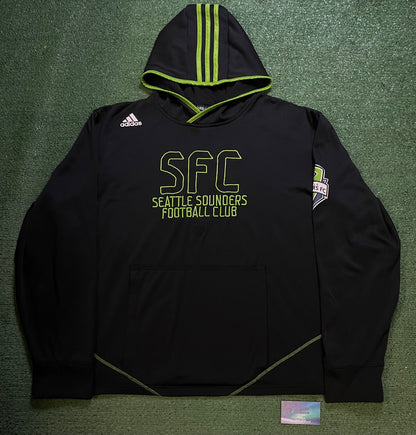 Seattle Sounders football club black and green adidas hoodie