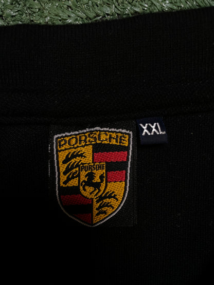 Vintage Porsche  black embroidered polo