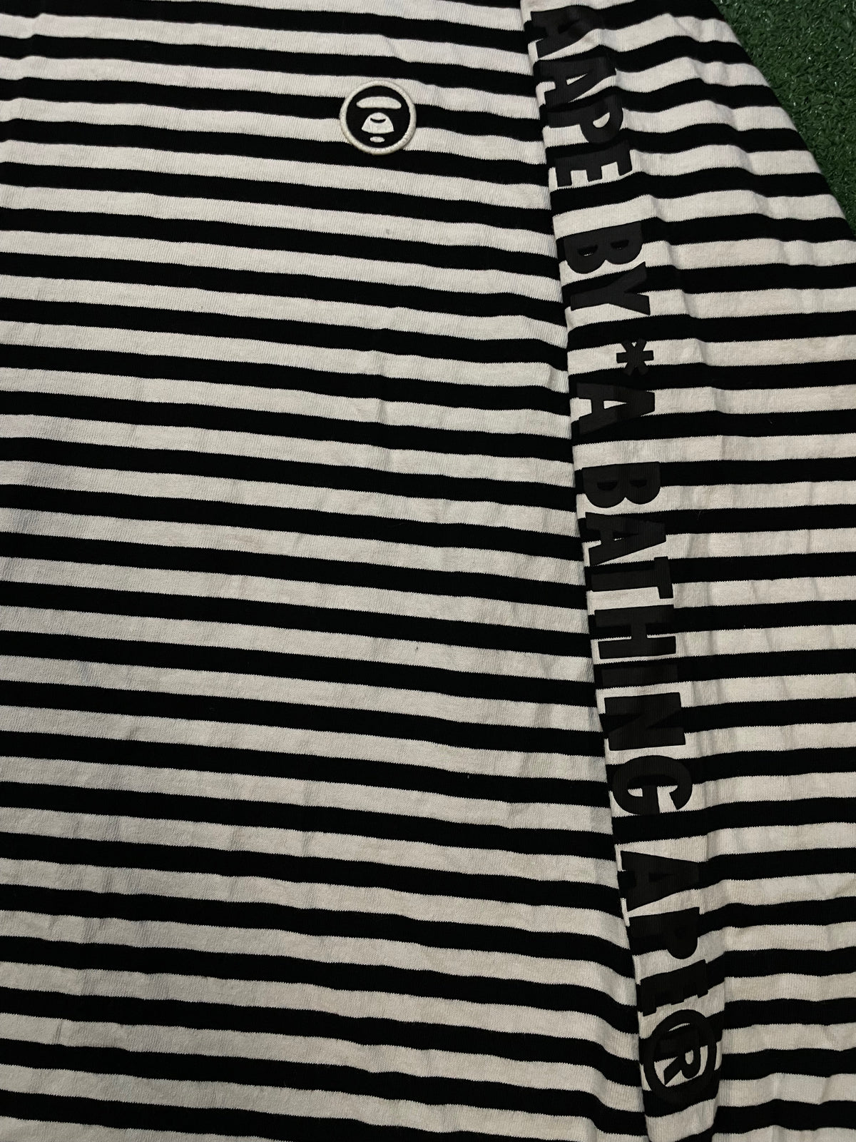 AAPE by A Bathing Ape black and white striped long-sleeve