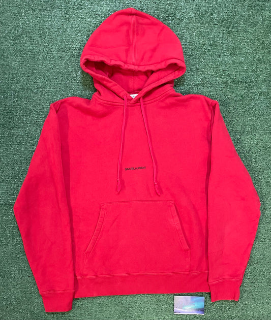 Saint Laurent logo red hoodie