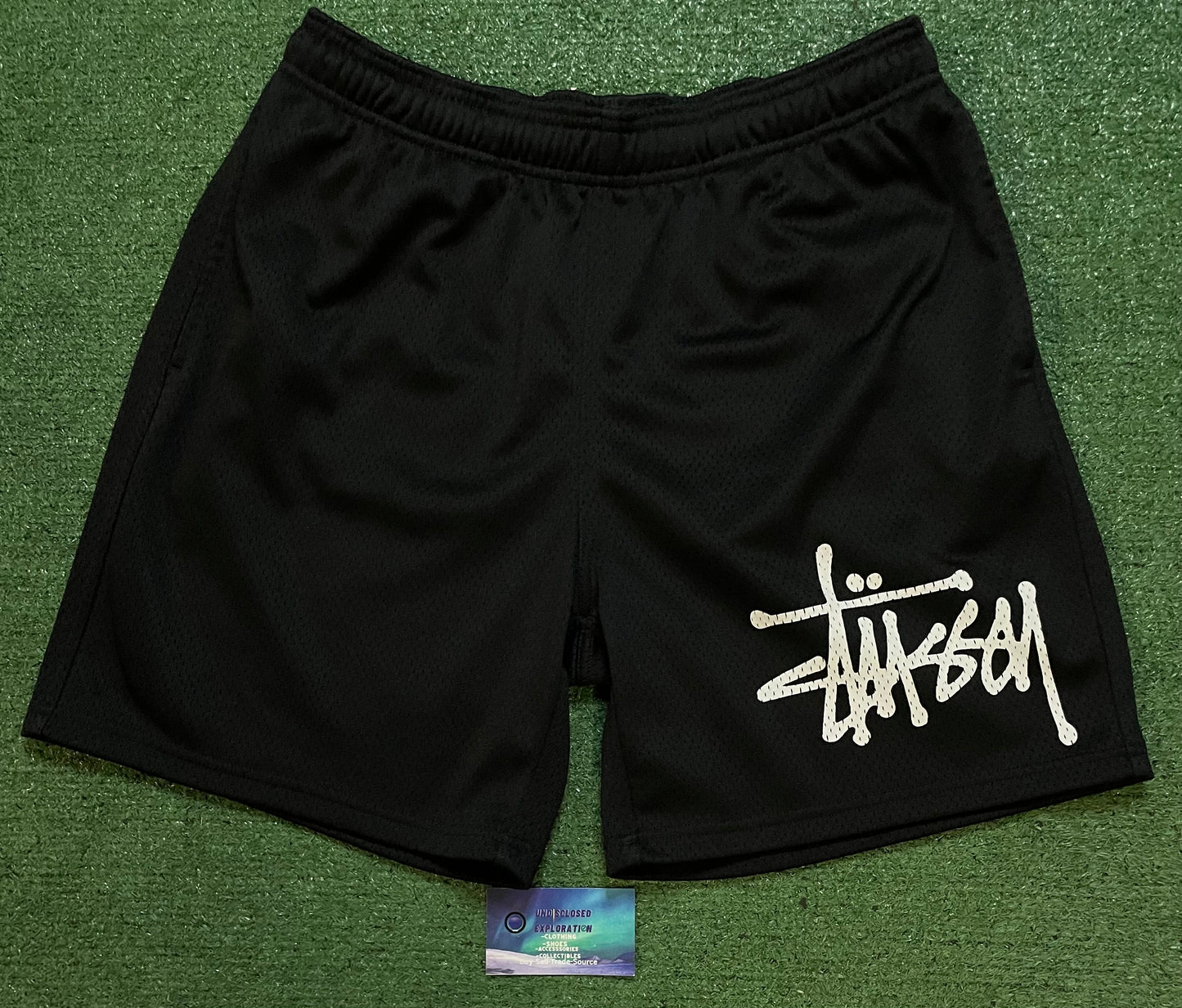 Stussy big basic mesh black shorts