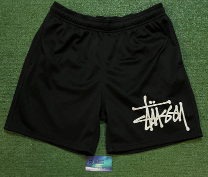 Stussy big basic mesh black shorts