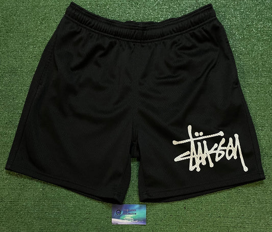 Stussy big basic mesh black shorts