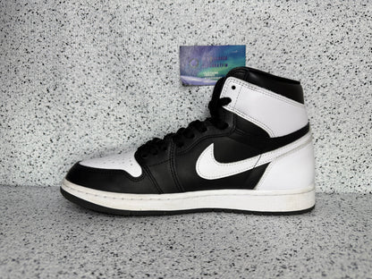 Jordan 1 High Black White 10 Men/11.5 Women “Preowned”