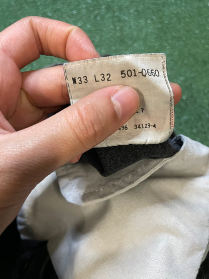 Vintage 1990s Levi’s 501 black faded jeans made in USA