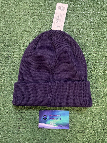 Adidas purple trefoil beanie