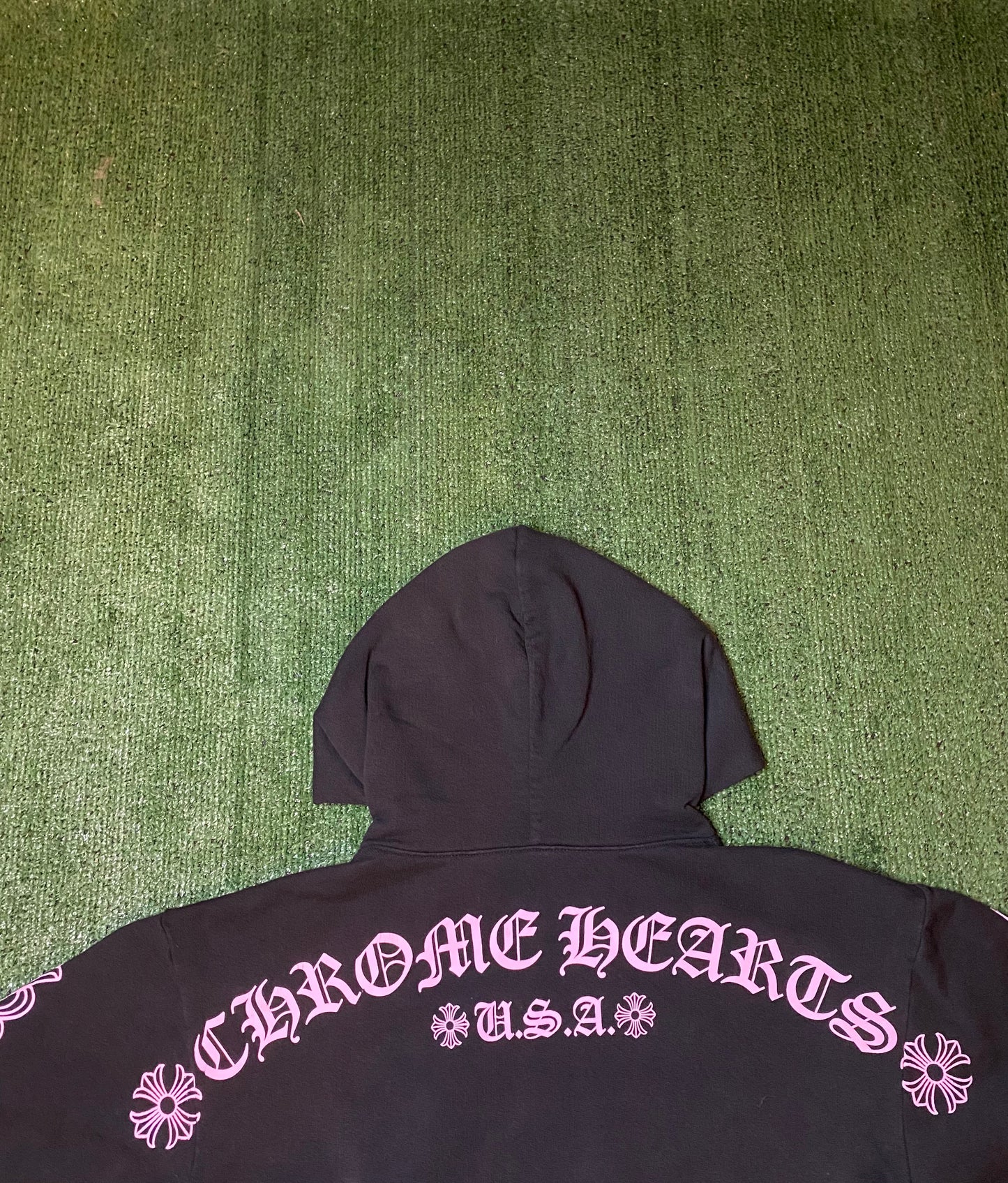 Chrome hearts matty boy black and pink hoodie